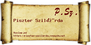 Piszter Szilárda névjegykártya